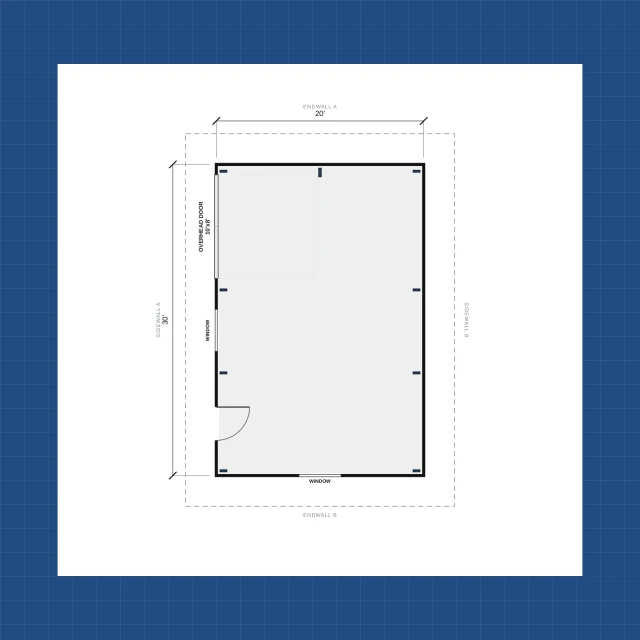 Building floor plan with dimensions