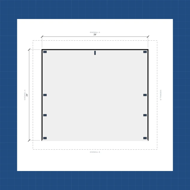 Building floor plan with dimensions