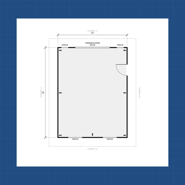 Building floor plan with dimensions