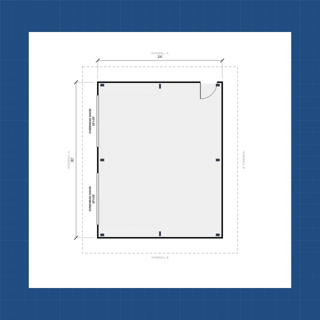 Building floor plan with dimensions