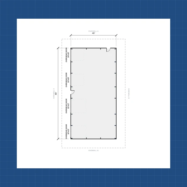 Building floor plan with dimensions