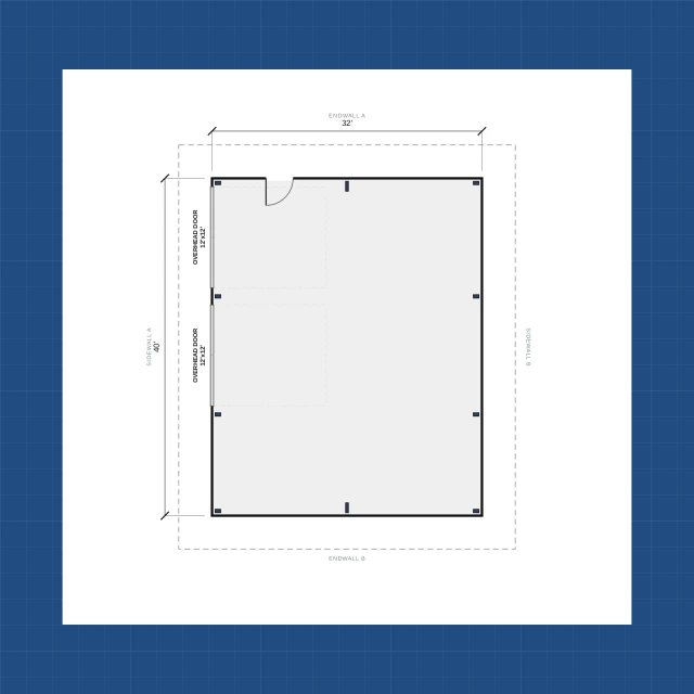Building floor plan with dimensions