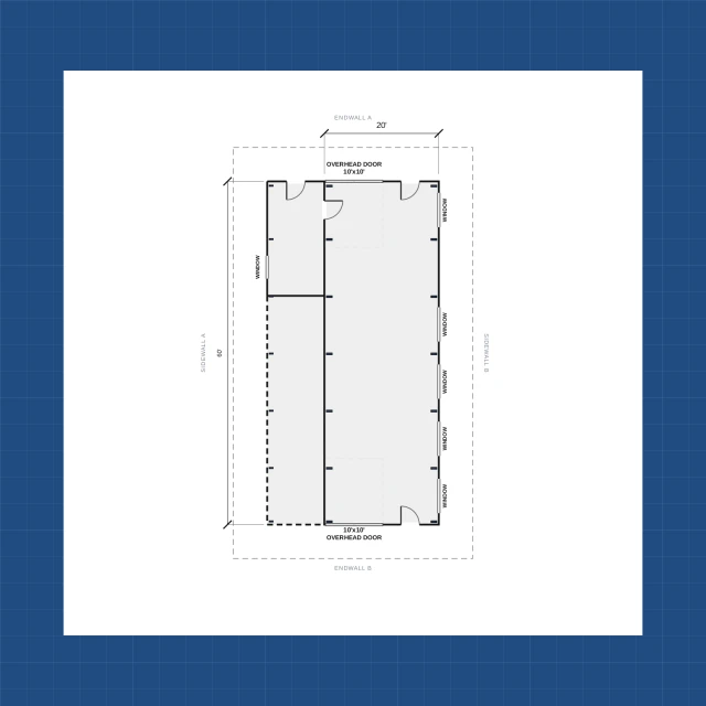 Building floor plan with dimensions