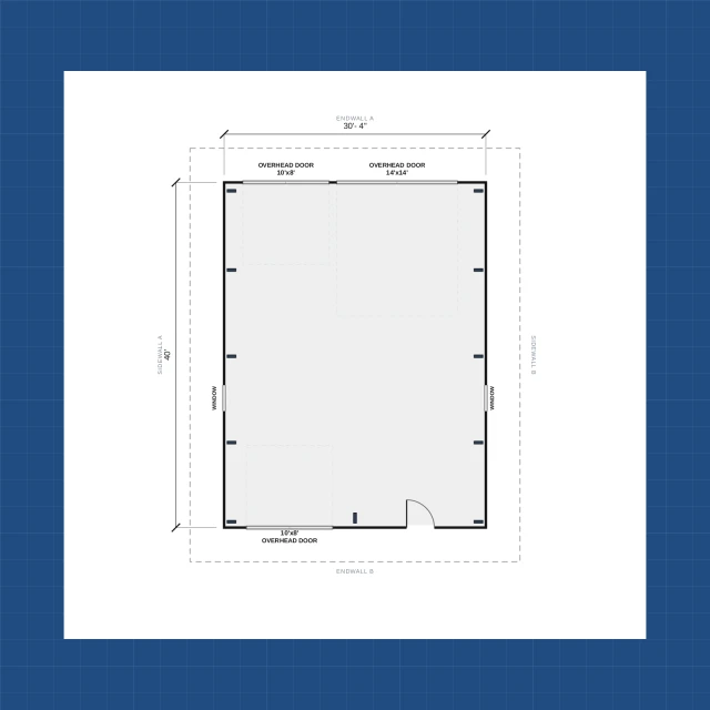 Building floor plan with dimensions