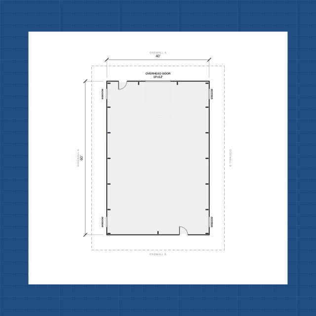 Building floor plan with dimensions