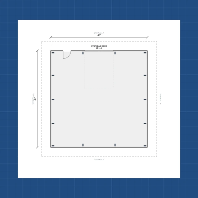 Building floor plan with dimensions