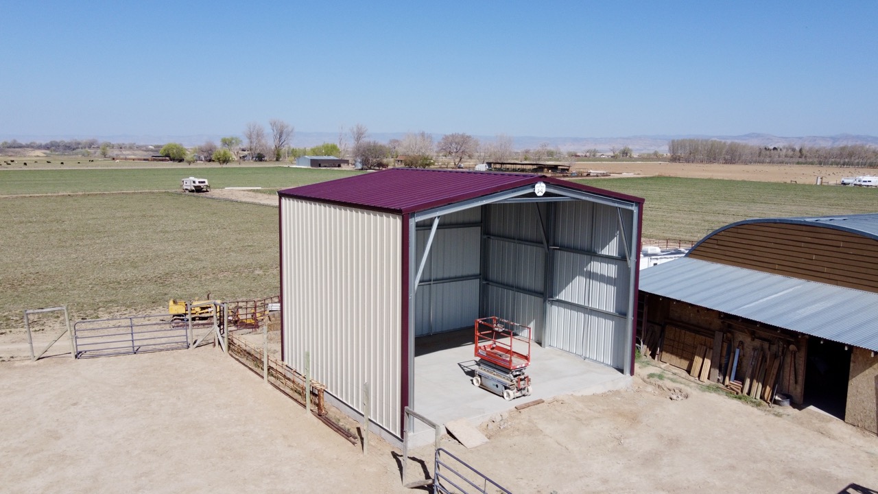recent whitestar metal building project Loma, Colorado measuring 28.0 feet wide by 24.0 feet long by 18.0 feet tall with no garage doors and no walk-in doors by Whitestar Metal Buildings