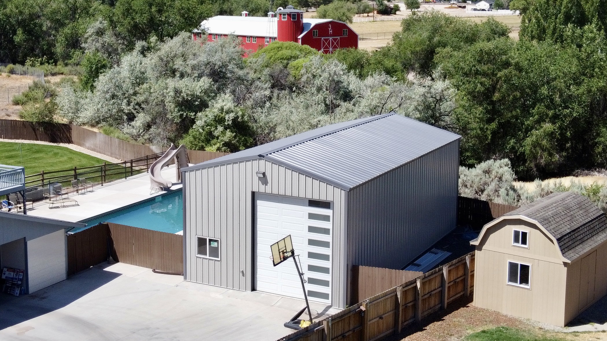 25×48 Steel Garage with 14' Bay in Redlands CO
