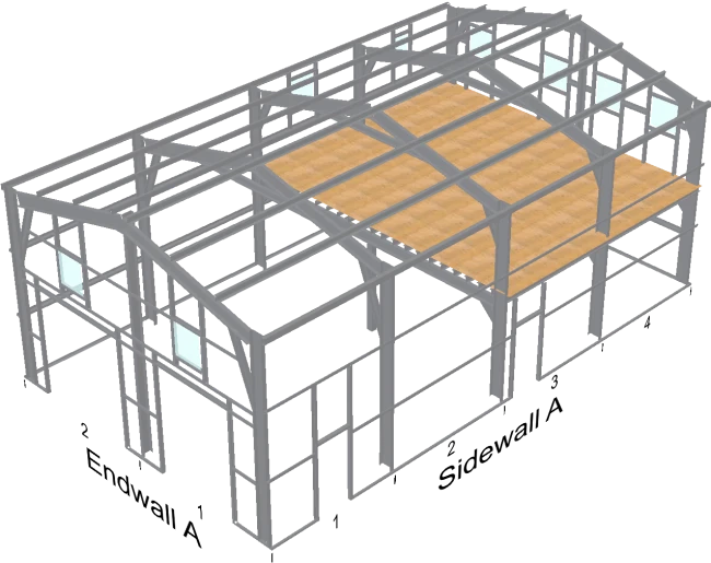 Frame render 1 of 30x50x18 Shop Metal Building.